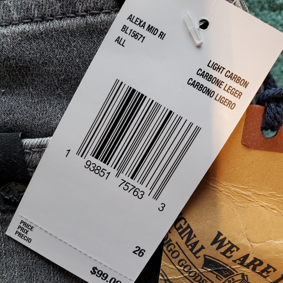 NWT Buffalo mid rise skinny alexa jeans 26 carbon grey - Picture 5 of 5